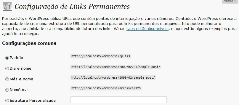 Links Permanentes - Padrão ?p=123